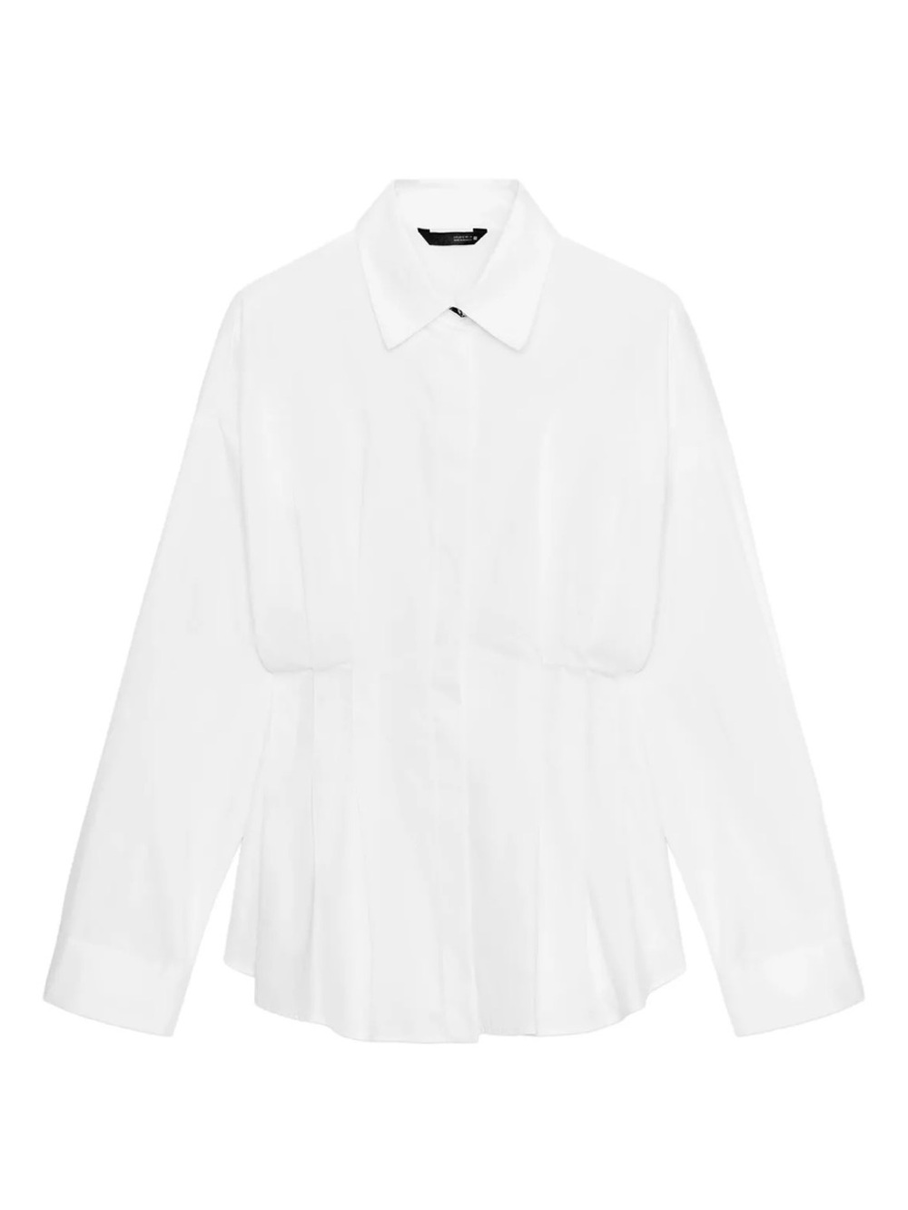 Zara White Structured Button-Down Blouse